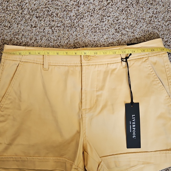 Liverpool Women's Mustard Yellow Roll-Cuff Shorts - Picture 3 of 7